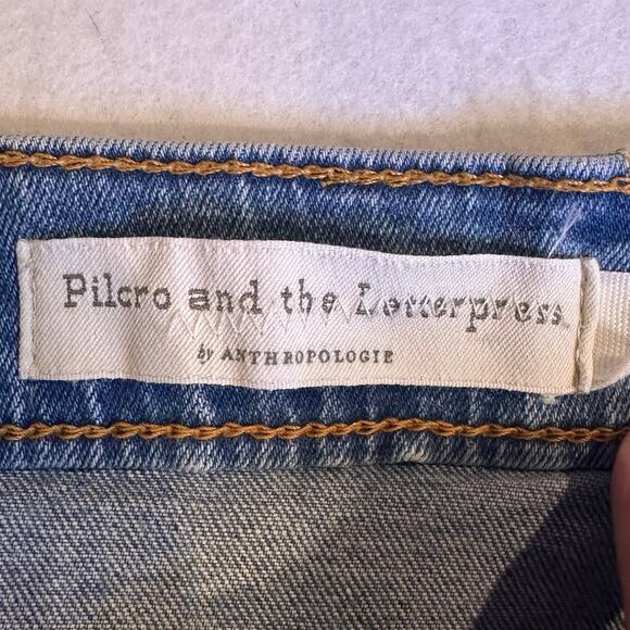 Pilcro Letterpress ANTHRO size 4 denim jean button Women pencil skirt y2k wester - Picture 7 of 10